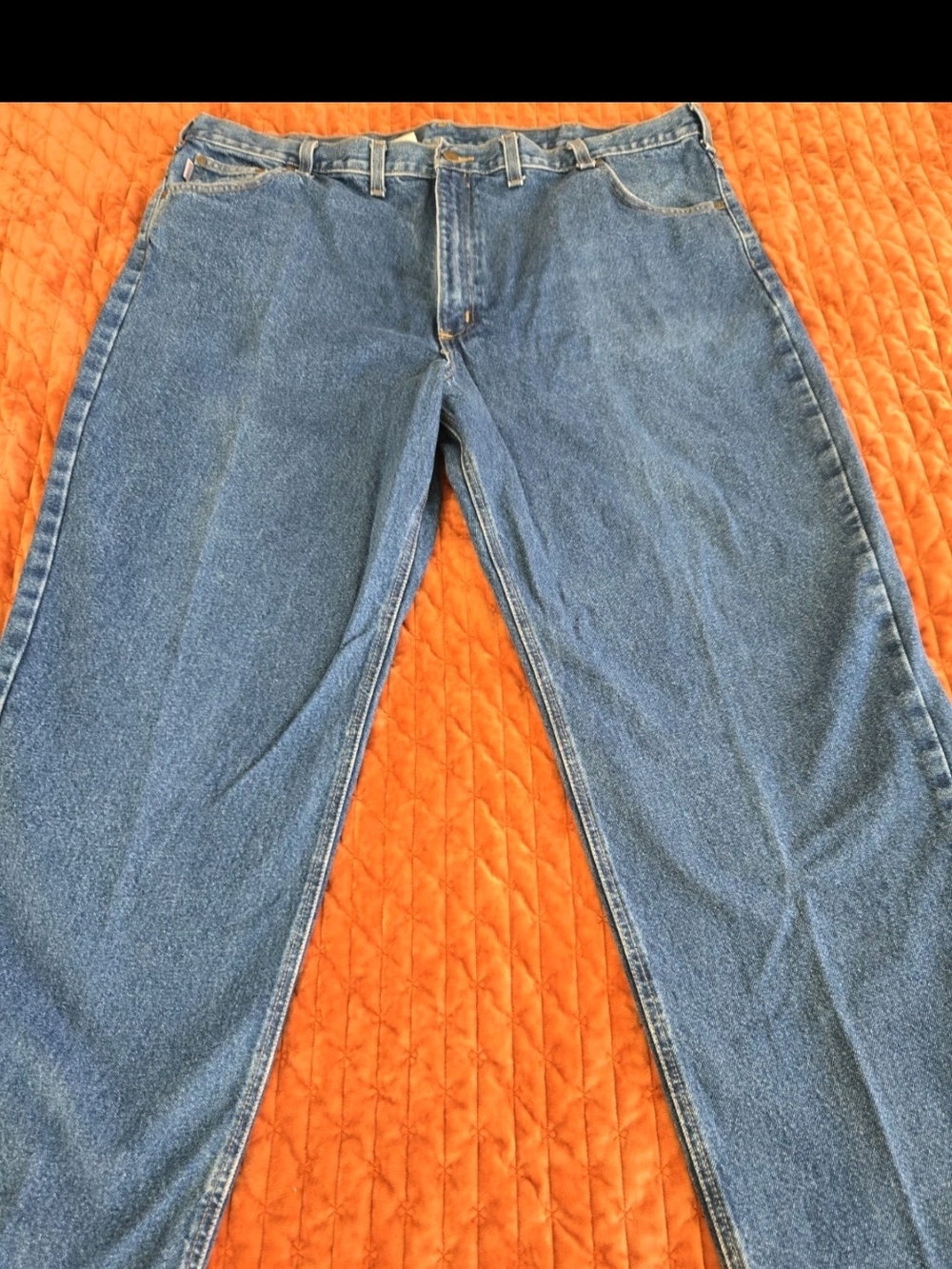 Men's Carhartt Vintage Relaxed Fit Jeans in Medium Blue Denim 48x32 Clean,orig.
